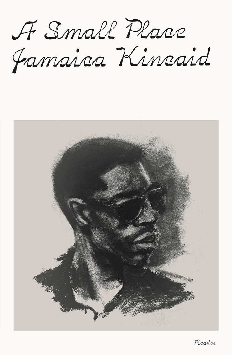 Book cover of 'A Small Place' by Jamaica Kincaid with a black and white portrait illustration. Bookish Wonderland offers historical fiction books in Bangladesh.