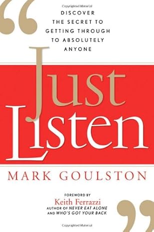 Book cover of 'Just Listen' by Mark Goulston with a red and white design. Book buyers throughout Bangladesh can order durable printed books from Bookish Wonderland, combining urgent delivery options in Dhaka with clear print with strong binding.