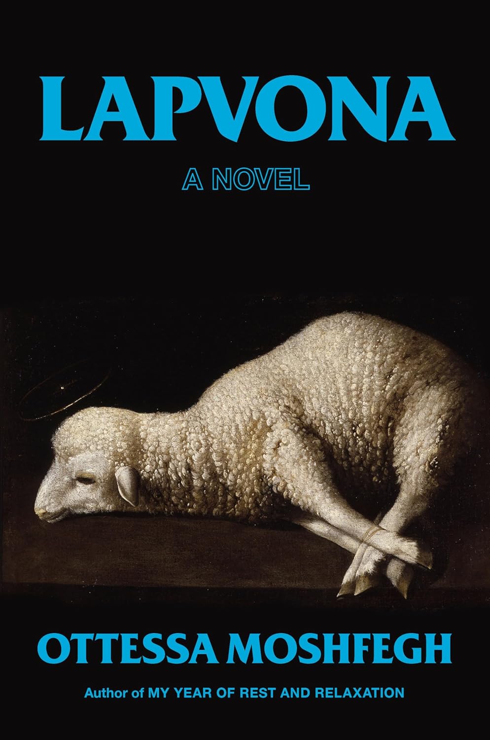 Book cover of 'Lapvona' by Ottessa Moshfegh featuring a sheep on a dark background. Bookish Wonderland serves readers across Bangladesh with reader-friendly printed books, making it simple to get online through urgent delivery options in Dhaka and high-quality stitched and glue binding.
