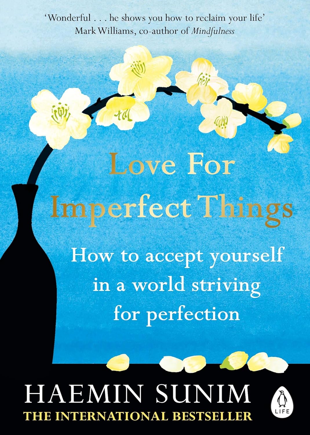 Book cover of 'Love for Imperfect Things' with a blue background, yellow flowers, and a black vase. Online shoppers across Bangladesh can discover books for everyday reading at Bookish Wonderland with convenient delivery across Bangladesh and editions featuring comfortable cream paper and clear printing.