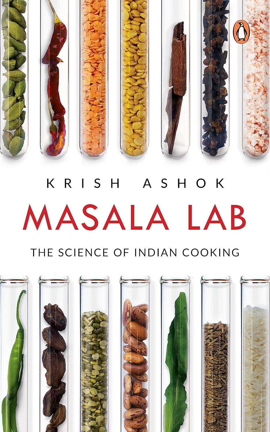 Book cover of 'Masala Lab' by Krish Ashok with test tubes containing spices. Bookish Wonderland helps readers across Bangladesh buy quality English books online with delivery inside and outside Dhaka and a focus on clear print with strong binding.