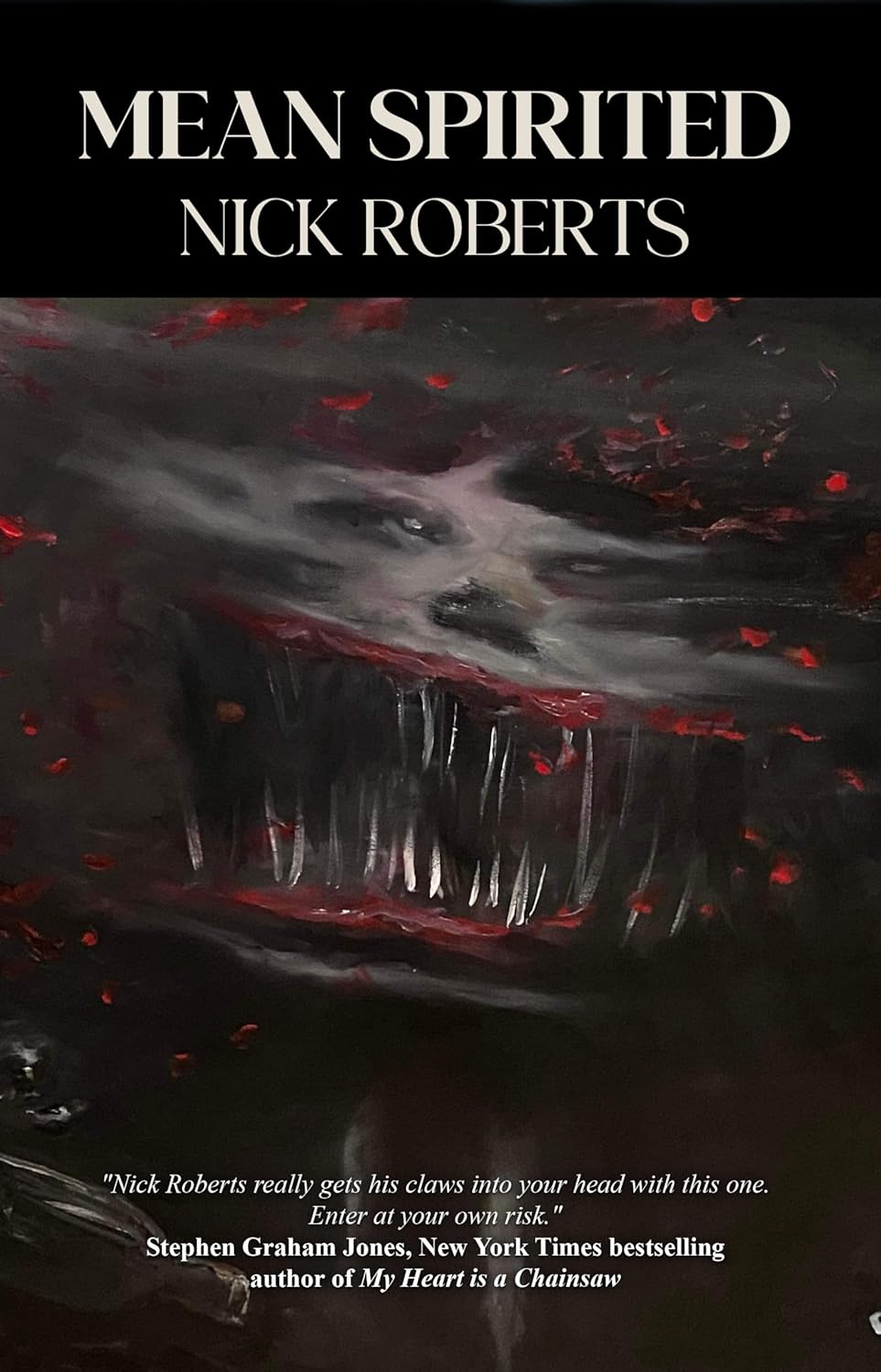 Book cover of 'Mean Spirited' by Nick Roberts with a dark, menacing creature illustration. Readers across Bangladesh can get durable printed books from Bookish Wonderland with Cash on Delivery across Bangladesh, while enjoying sharp text and durable binding.
