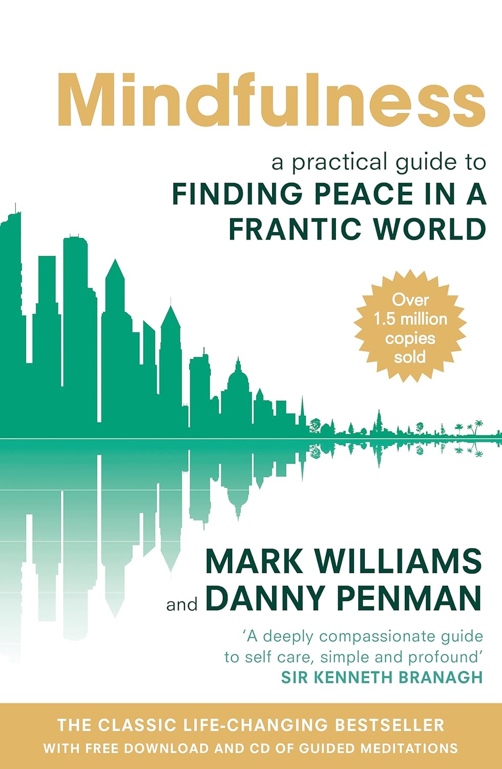 Book cover of 'Mindfulness' by Mark Williams and Danny Penman with city skyline and sound wave design. Online shoppers throughout Bangladesh can order premium-quality books at Bookish Wonderland with nationwide delivery and editions featuring reader-friendly cream paper.