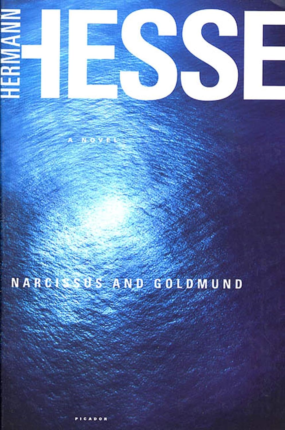 Book cover of 'Narcissus and Goldmund' by Hermann Hesse with a blue abstract design. For customers across Bangladesh, Bookish Wonderland makes it easier to choose durable printed books through fast delivery options in Dhaka and comfortable cream paper and clear printing.