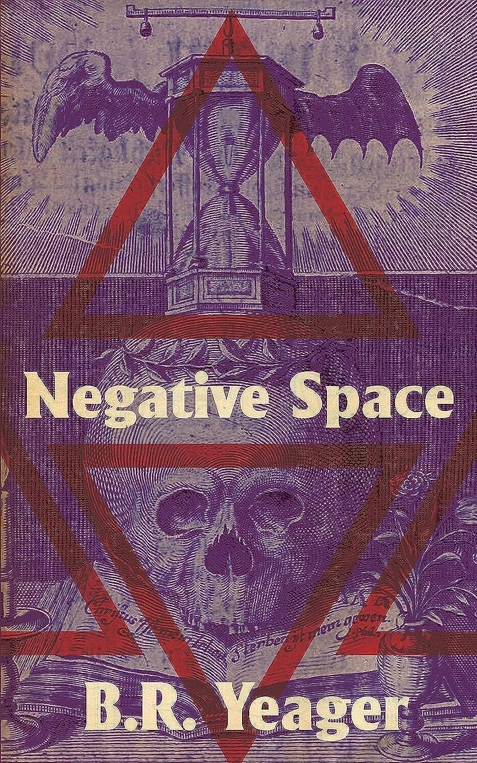 Book cover of 'Negative Space' by B.R. Yeager with a purple and red design. Customers seeking reader-friendly printed books across Bangladesh can purchase them through Bookish Wonderland, supported by urgent delivery options in Dhaka and high-quality stitched and glue binding.