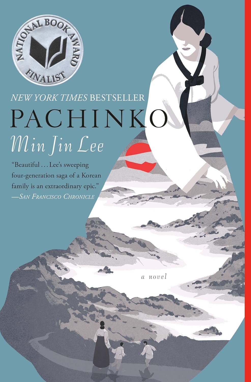 Book cover of 'Pachinko' by Min Jin Lee with a woman in traditional attire and mountain landscape. For online book buying across Bangladesh, Bookish Wonderland lets readers purchase quality English books with nationwide delivery and attention to crystal-clear print.