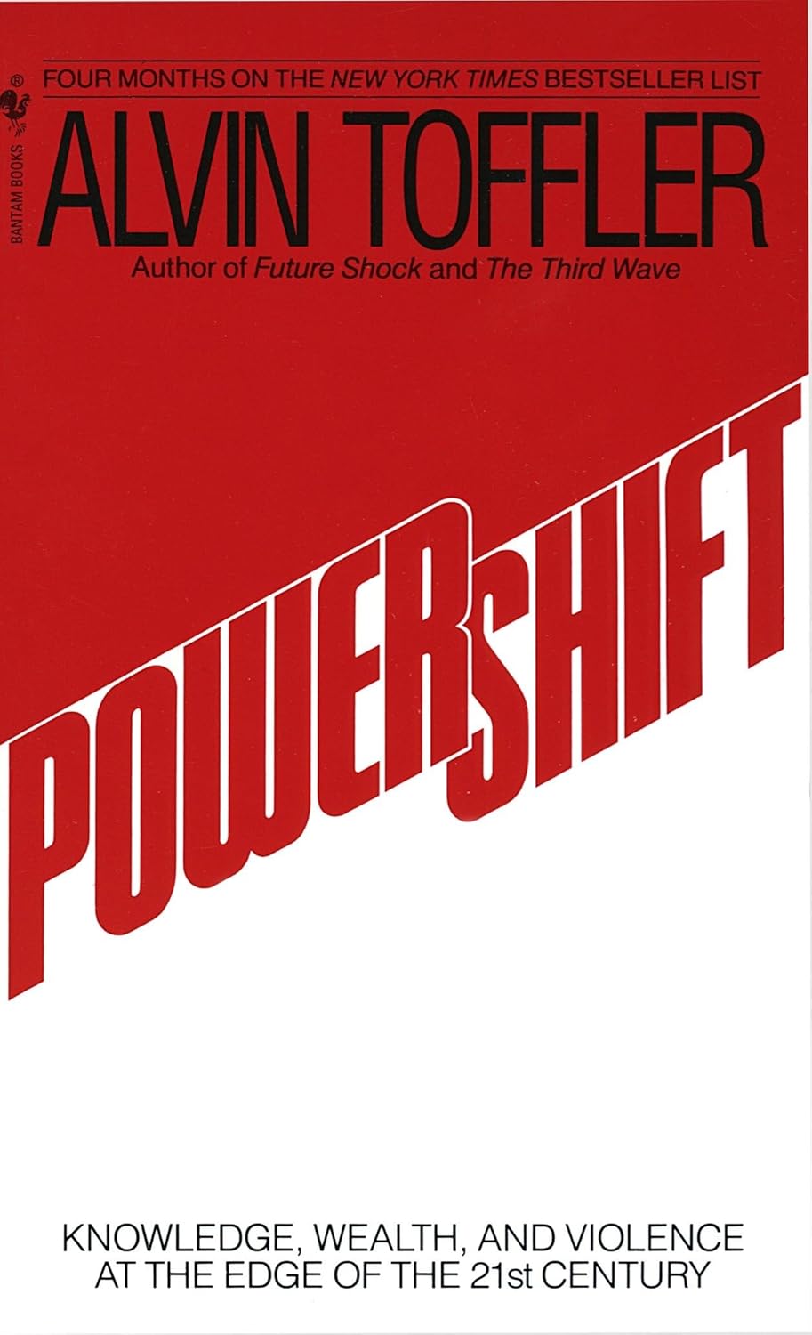 Book cover of 'Powershift' by Alvin Toffler with a red and white design. For customers throughout Bangladesh, Bookish Wonderland makes it easier to buy English books through customer-friendly ordering and delivery and clear print with strong binding.