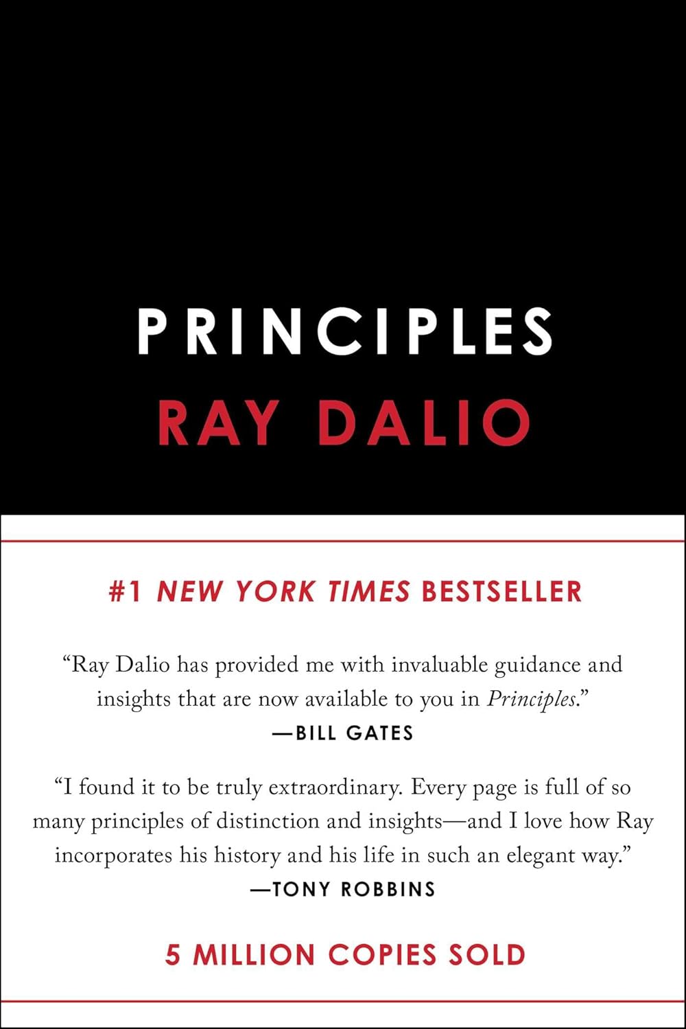 Book cover of 'Principles' by Ray Dalio with a black background and white text. For customers across Bangladesh, Bookish Wonderland makes it easier to order books for everyday reading through online ordering with home delivery and durable stitched-and-glue binding.