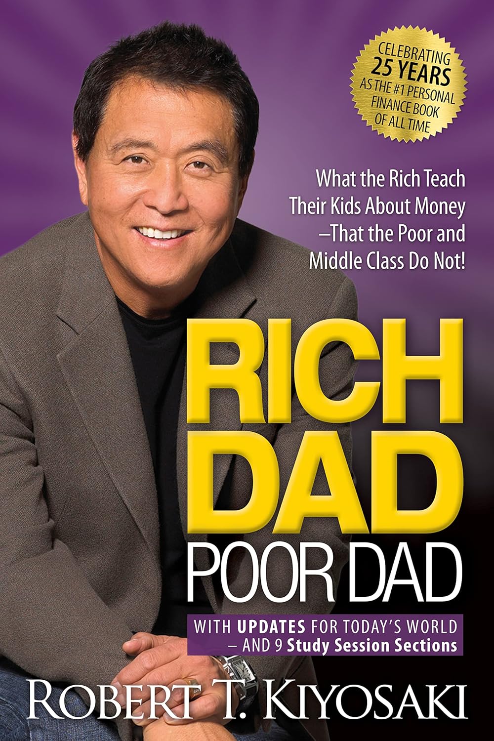 Book cover of 'Rich Dad Poor Dad' by Robert Kiyosaki with a purple background. For customers across Bangladesh, Bookish Wonderland makes it easier to shop for reader-friendly printed books through convenient delivery across Bangladesh and durable stitched-and-glue binding.