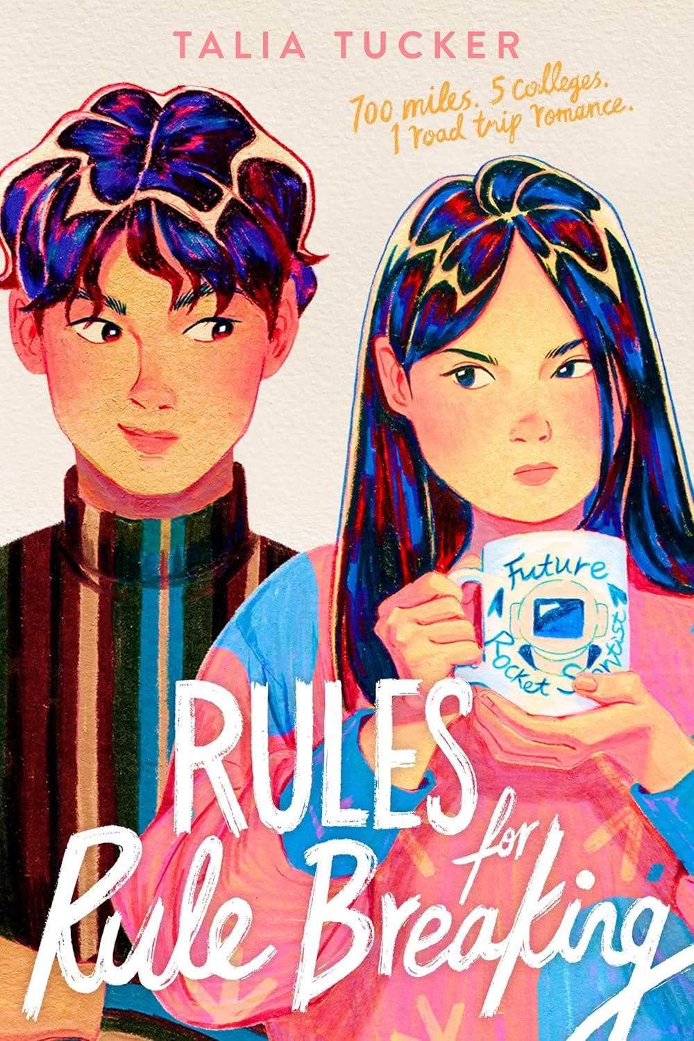 Book cover of 'Rules for Rule Breaking' by Talia Tucker featuring two characters with colorful hairstyles. Customers seeking books for study and leisure throughout Bangladesh can order them through Bookish Wonderland, supported by customer-friendly ordering and delivery and comfortable cream paper and clear printing.