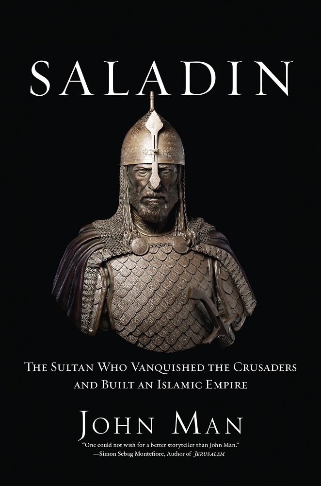 Book cover of 'Saladin' featuring a portrait of Saladin in armor on a black background. Bookish Wonderland supports book lovers across Bangladesh who want to order quality English books, offering Cash on Delivery across Bangladesh plus durable stitched-and-glue binding.
