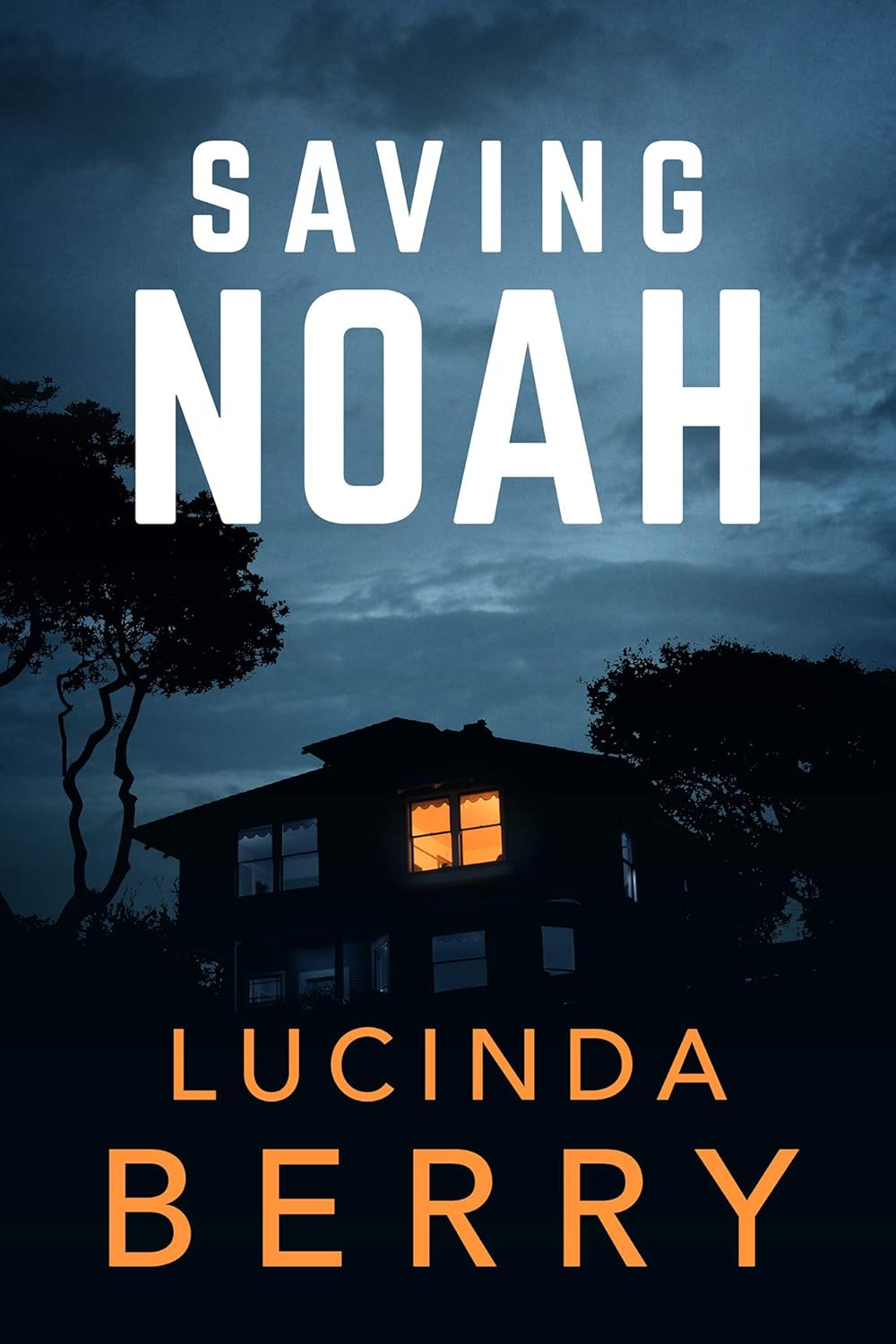 Book cover of 'Saving Noah' by Lucinda Berry with a dark sky and silhouette of a house. Customers seeking books for everyday reading throughout Bangladesh can order them through Bookish Wonderland, supported by nationwide delivery and premium eye-soothing cream paper.
