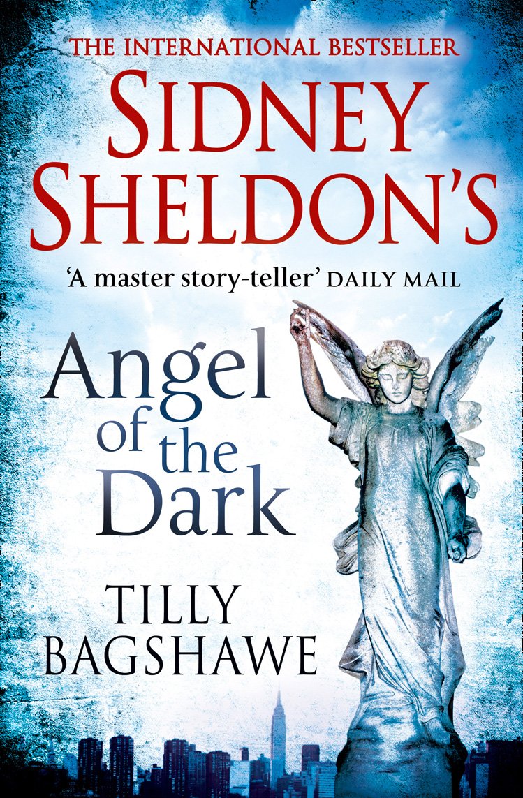 Book cover of 'Angel of the Dark' by Sidney Sheldon and Tilly Bagshawe with an angel statue and city skyline. Bookish Wonderland provides a convenient way for readers across Bangladesh to purchase printed English books with fast delivery options in Dhaka and high-quality stitched and glue binding.
