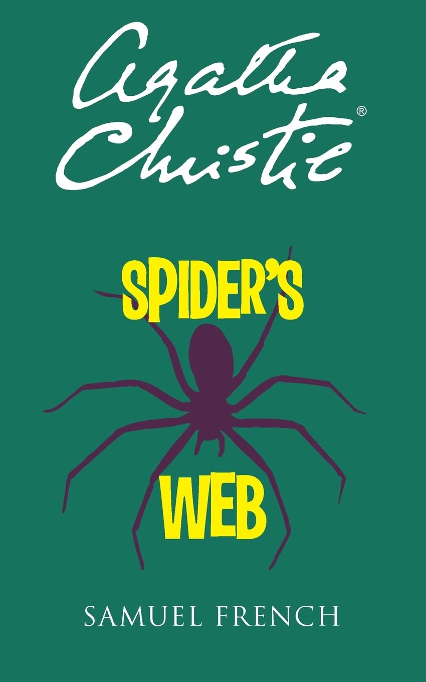 Book cover of 'Spider's Web' by Agatha Christie with a green background and spider illustration. For online book buying throughout Bangladesh, Bookish Wonderland lets readers find English books with delivery inside and outside Dhaka and attention to premium eye-soothing cream paper.