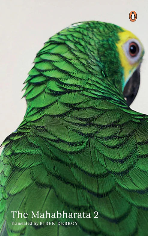 Book cover of 'The Mahabharata 2' with a green parrot on a white background. Bookish Wonderland serves readers across Bangladesh with books for everyday reading, making it simple to shop for online through delivery inside and outside Dhaka and durable stitched-and-glue binding.
