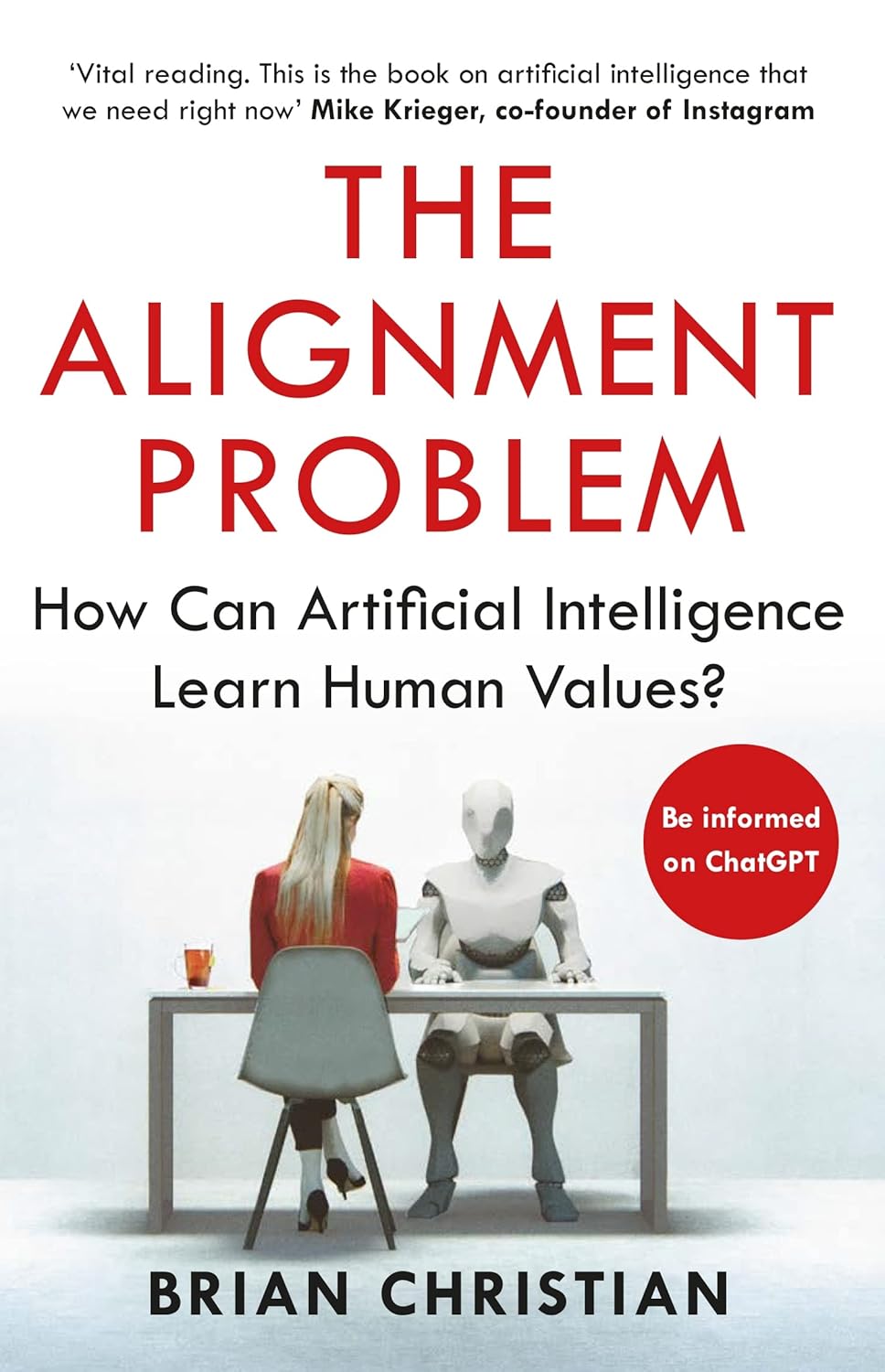 Book cover of 'The Alignment Problem' with a human and robot at a table. Bookish Wonderland provides a convenient way for readers across Bangladesh to discover English books with nationwide delivery and durable stitched-and-glue binding.