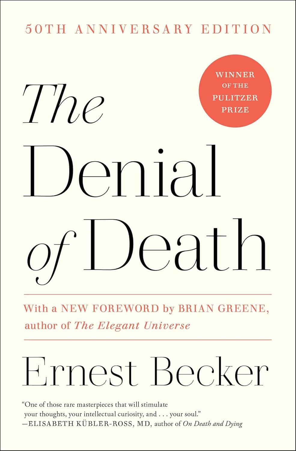 Book cover of 'The Denial of Death' by Ernest Becker with a red circle badge on a white background. For customers across Bangladesh, Bookish Wonderland makes it easier to purchase durable printed books through convenient delivery across Bangladesh and crystal-clear print.