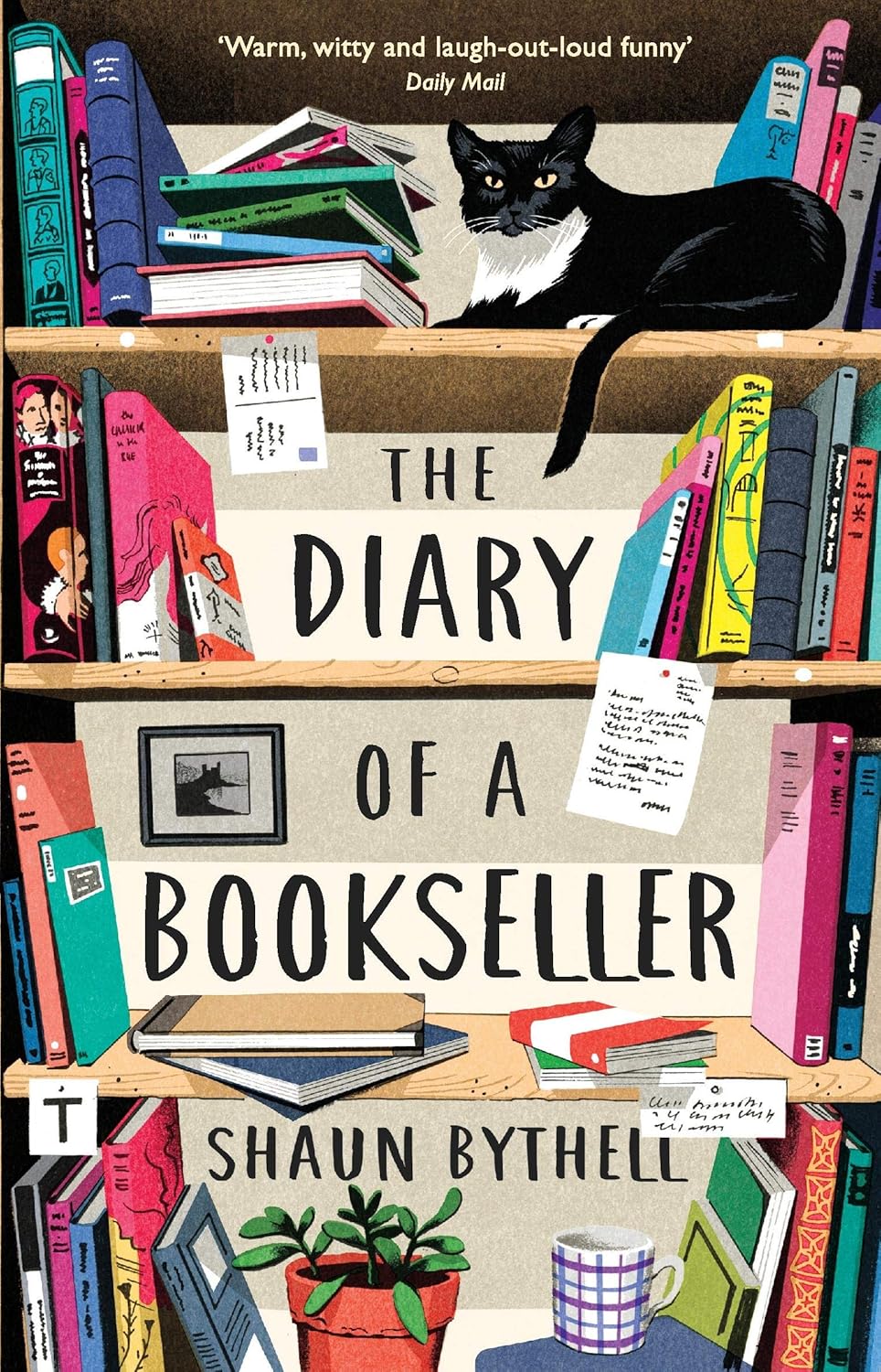 Book cover of 'The Diary of a Bookseller' with a cat on a bookshelf.Readers across Bangladesh can discover reader-friendly printed books from Bookish Wonderland with online ordering with home delivery, while enjoying high-quality stitched and glue binding.