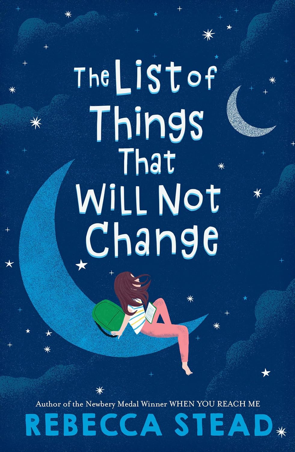 Book cover of 'The List of Things That Will Not Change' with a crescent moon and starry night design. Bookish Wonderland provides a convenient way for readers throughout Bangladesh to shop for books for study and leisure with delivery inside and outside Dhaka and durable stitched-and-glue binding.