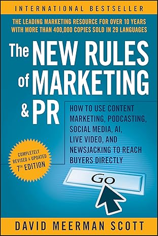 Book cover of 'The New Rules of Marketing & PR' by David Meerman Scott with a blue and yellow design. Bookish Wonderland provides a convenient way for readers throughout Bangladesh to buy printed English books with online ordering with home delivery and durable stitched-and-glue binding.