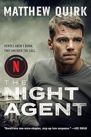 Book cover of 'The Night Agent' by Matthew Quirk with a Netflix logo and a man's face. Bookish Wonderland helps readers across Bangladesh shop for quality English books online with urgent delivery options in Dhaka and a focus on high-quality stitched and glue binding.