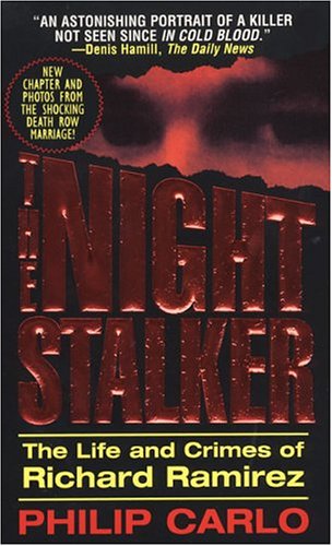 Book cover of 'Night Stalker: The Life and Crimes of Richard Ramirez' by Philip Carlo with a dark background and red text. Bookish Wonderland provides a convenient way for readers across Bangladesh to discover printed English books with urgent delivery options in Dhaka and premium eye-soothing cream paper.