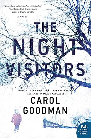 Book cover of 'The Night Visitors' by Carol Goodman with a silhouette of a person and bare trees. Bookish Wonderland provides a convenient way for readers across Bangladesh to discover premium-quality books with customer-friendly ordering and delivery and reader-friendly cream paper.
