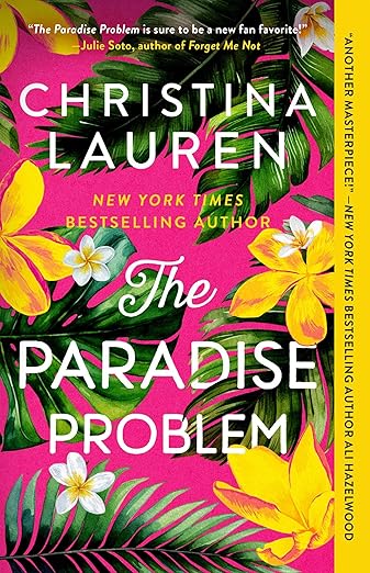 Book cover of 'The Paradise Problem' by Christina Lauren with tropical flowers and green leaves. Bookish Wonderland helps readers across Bangladesh order premium-quality books online with customer-friendly ordering and delivery and a focus on clear print with strong binding.