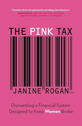 Book cover of 'The Pink Tax' by Janine Rogan with a barcode design on a pink background.Bookish Wonderland helps readers across Bangladesh choose quality English books online with Cash on Delivery across Bangladesh and a focus on durable stitched-and-glue binding.