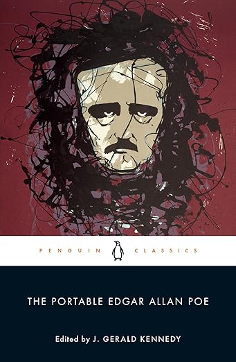 Book cover of 'The Portable Edgar Allan Poe' with a stylized illustration of a face on a red background.Book buyers throughout Bangladesh can order quality English books from Bookish Wonderland, combining fast delivery options in Dhaka with reader-friendly cream paper.
