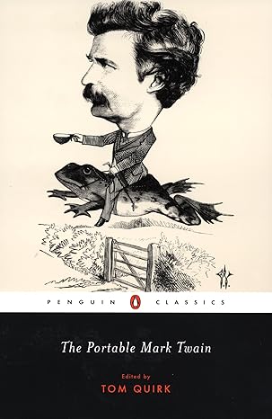 Book cover of 'The Portable Mark Twain' with a caricature of Mark Twain on a frog and Penguin Classics logo.Book buyers throughout Bangladesh can order premium-quality books from Bookish Wonderland, combining Cash on Delivery across Bangladesh with high-quality stitched and glue binding.