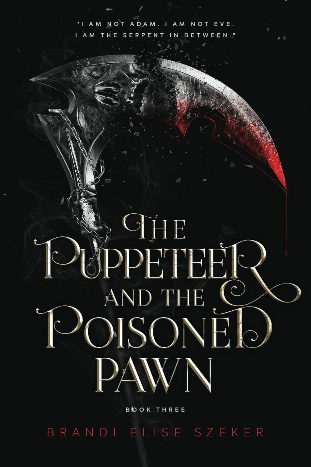 Book cover of 'The Puppeteer and the Poisoned Pawn' with a dark background and text get in Bangladesh.