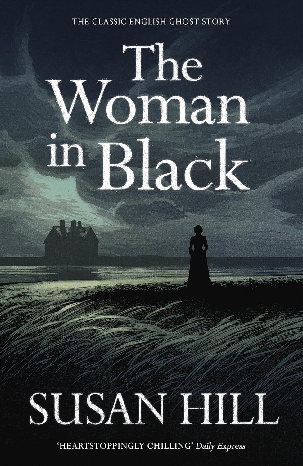 Book cover of 'The Woman in Black' by Susan Hill with a silhouette of a woman and a house. Online shoppers across Bangladesh can choose durable printed books at Bookish Wonderland with urgent delivery options in Dhaka and editions featuring durable stitched-and-glue binding.