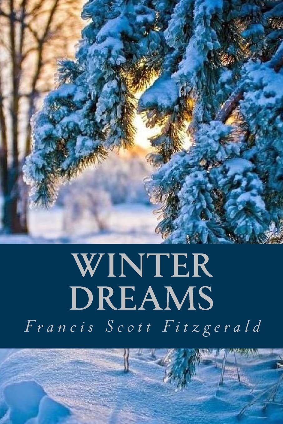 Book cover of 'Winter Dreams' by Francis Scott Fitzgerald with a snowy landscape and trees book in BD.
