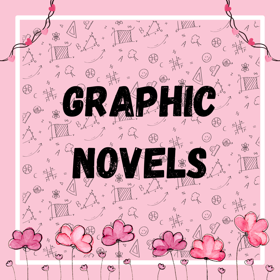 Graphic novels collection with illustrated stories