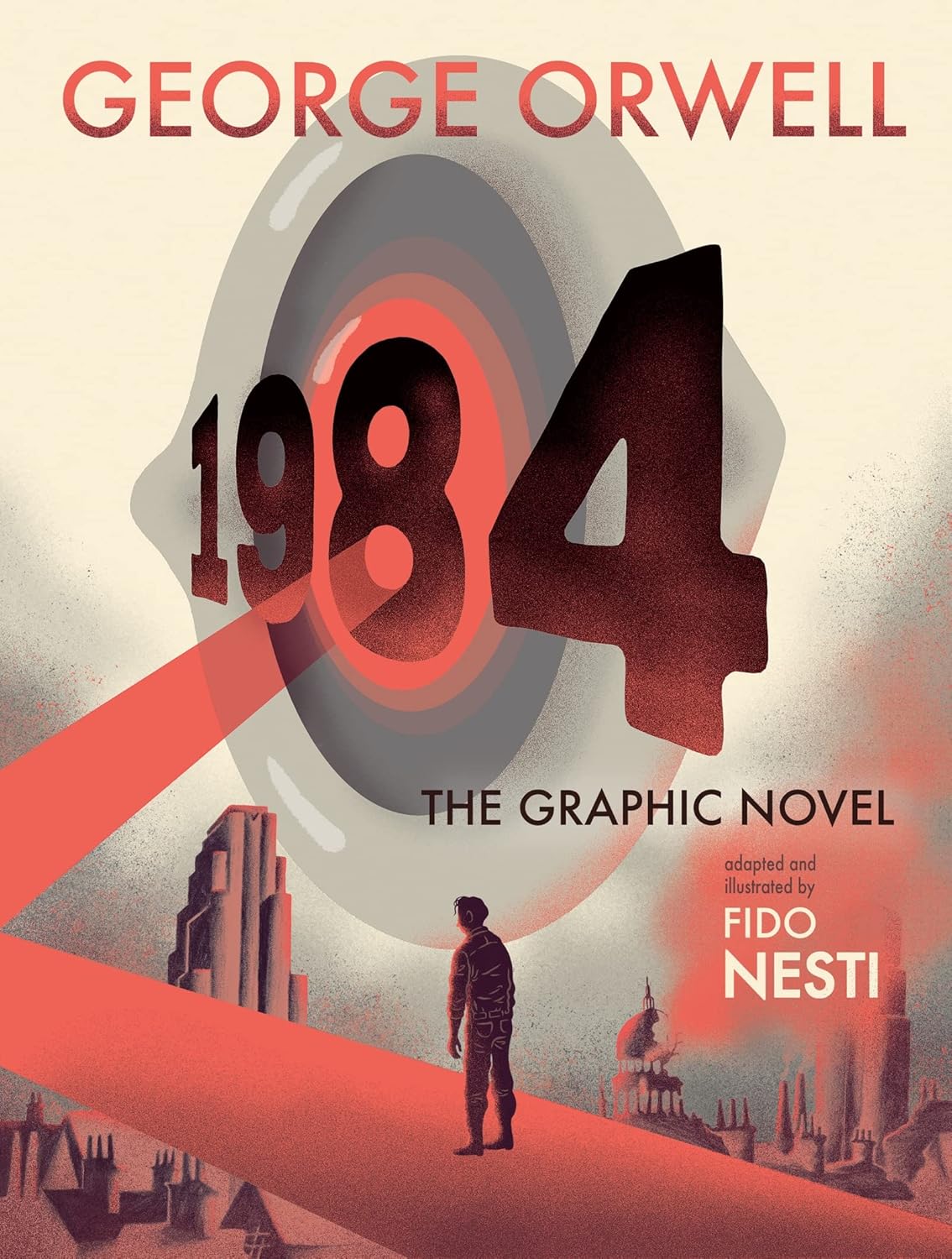 Book cover of '1984' by George Orwell, adapted as a graphic novel.