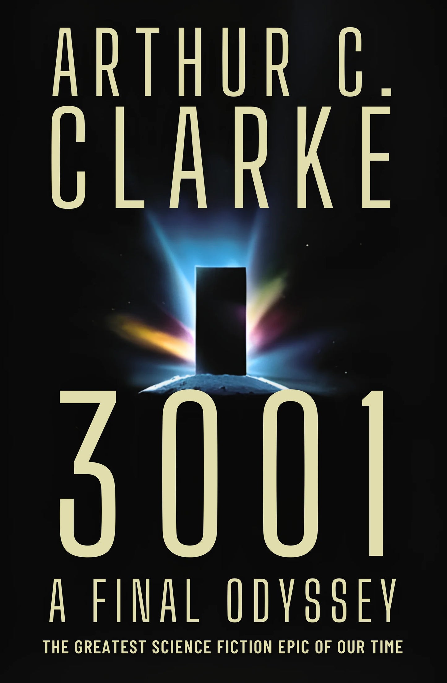 Book cover of '3001: A Final Odyssey' by Arthur C. Clarke with a dark background and prominent  text in bd.