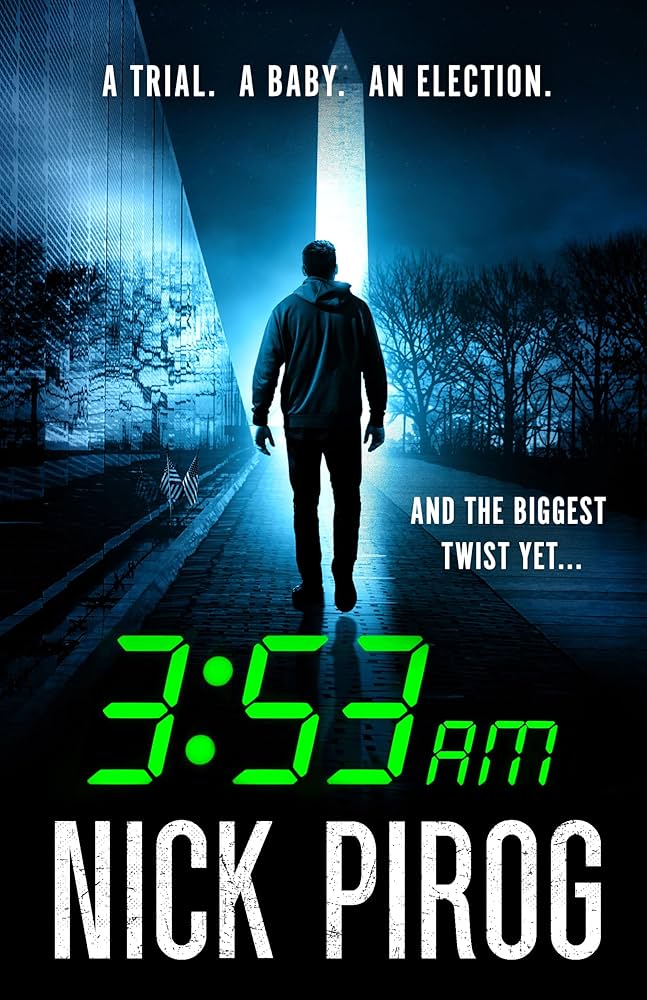 Book cover of '3:53 AM' by Nick Pirog with a silhouette of a person walking towards a light source. Price in bd
