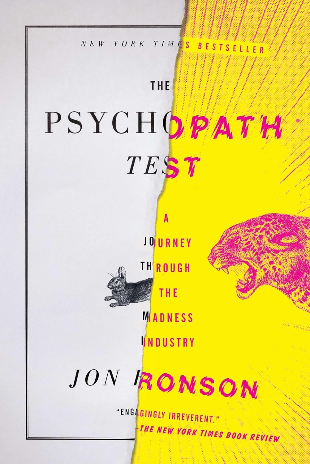 Book cover of 'The Psychopath Test' by Jon Ronson with a yellow and black design. Book buyers throughout Bangladesh can shop for books for everyday reading from Bookish Wonderland, combining customer-friendly ordering and delivery with high-quality stitched and glue binding.