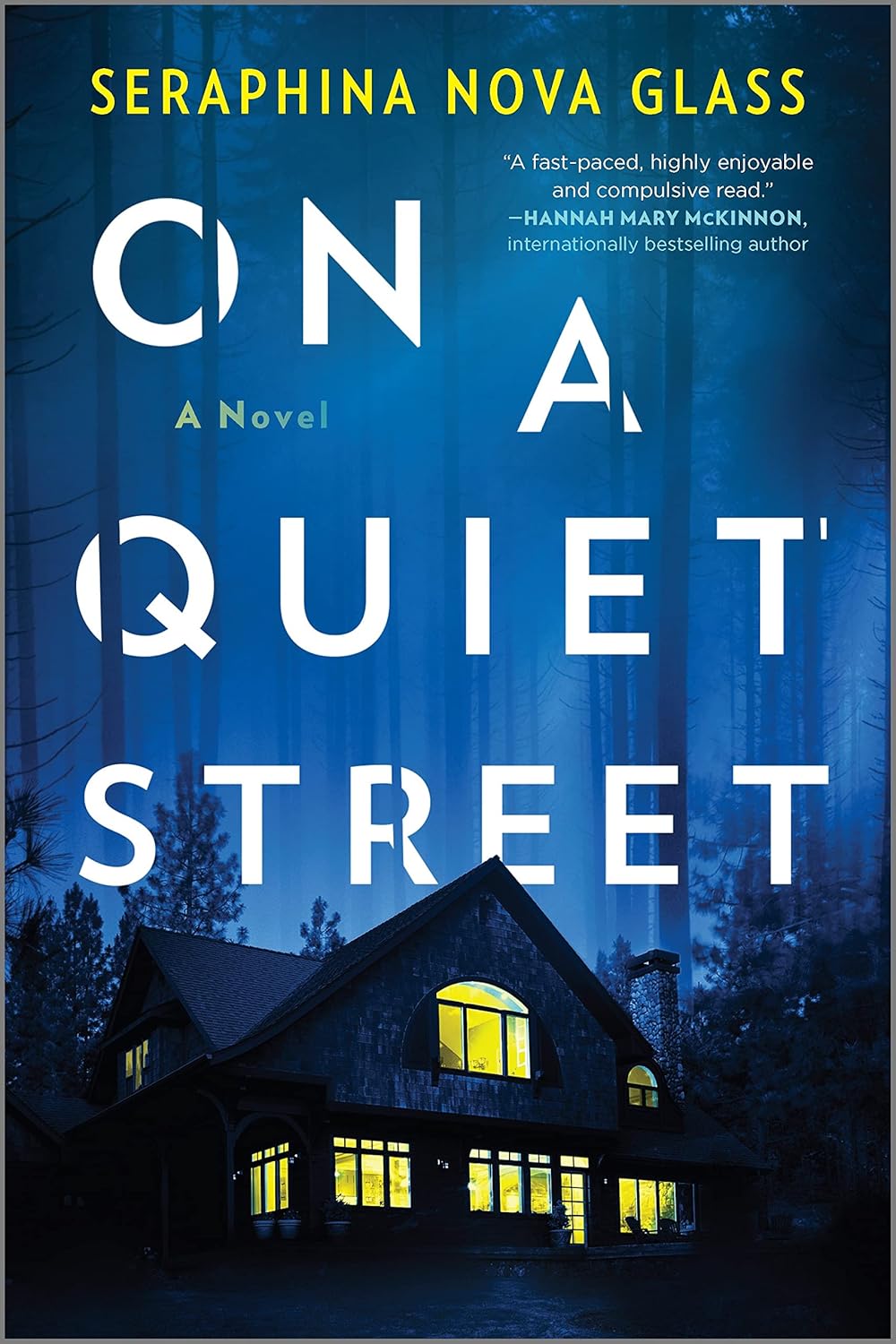Book cover of 'On a Quiet Street' by Seraphina Nova Glass with a house at night. Readers across Bangladesh can buy books for study and leisure from Bookish Wonderland with customer-friendly ordering and delivery, while enjoying high-quality stitched and glue binding.