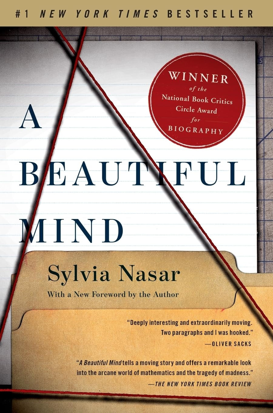 Book cover of 'A Beautiful Mind' by Sylvia Nasar with a New York Times Bestseller label and award details.