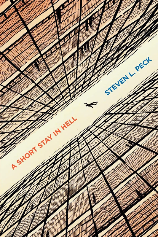 Book cover of 'A Short Stay in Hell' by Steven L. Peck with a prison cell design. book in bd