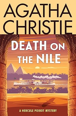 Book cover of 'Death on the Nile' by Agatha Christie with a sunset over a river and pyramids. Get this book in Bangladesh from Bookish Wonderland.
