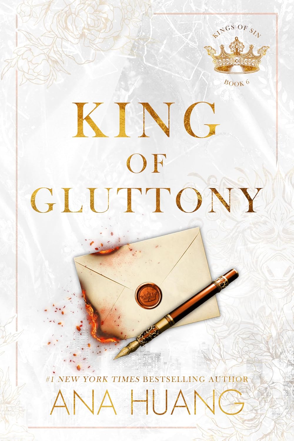 Book cover of 'King of Gluttony' by Ana Huang with a pen and letter on a textured background. this book price in bd