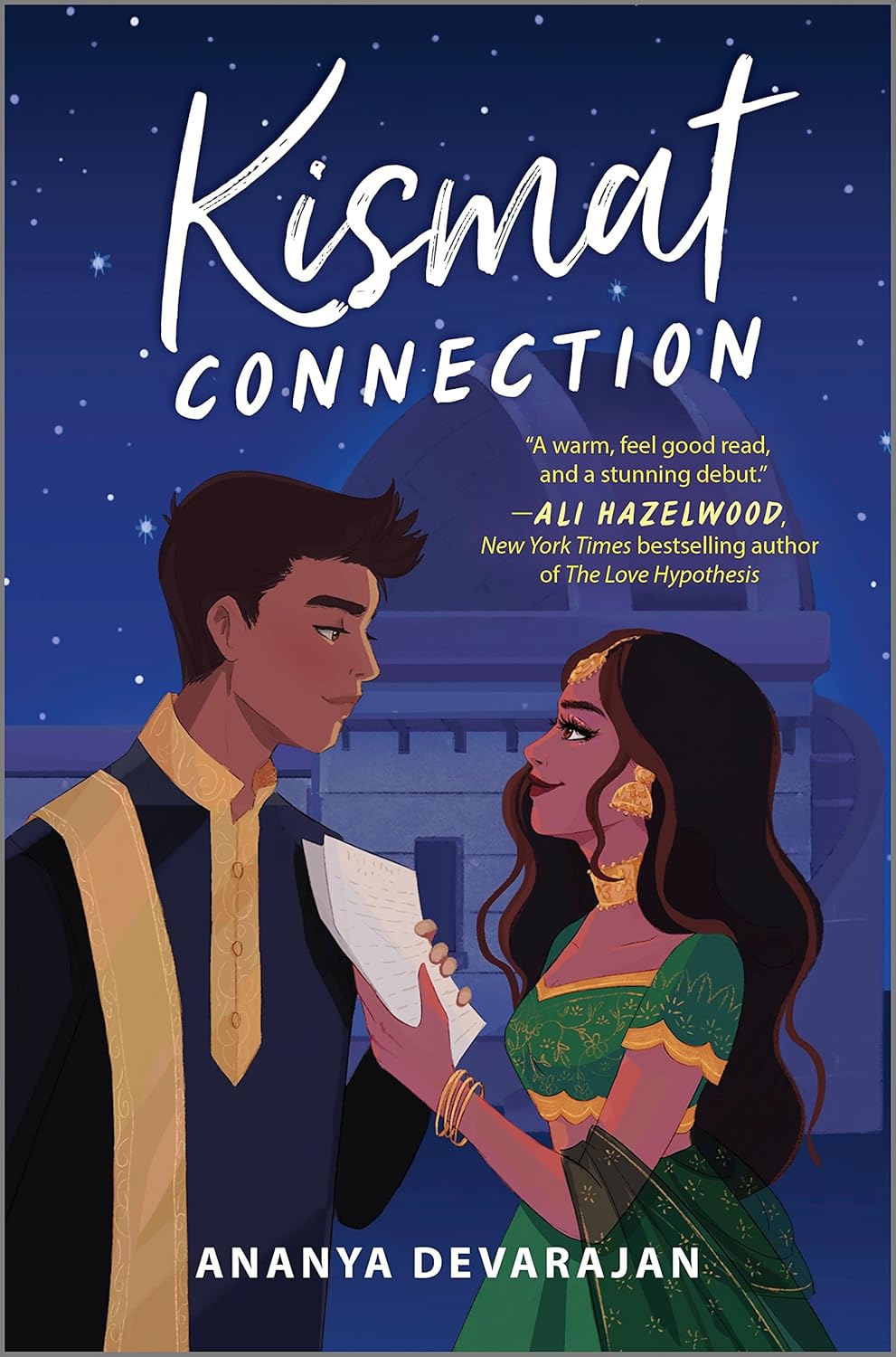 Book cover of 'Kismat Connection' with two characters against a night sky. Bookish Wonderland helps readers across Bangladesh purchase English books online with fast delivery options in Dhaka and a focus on reader-friendly cream paper.
