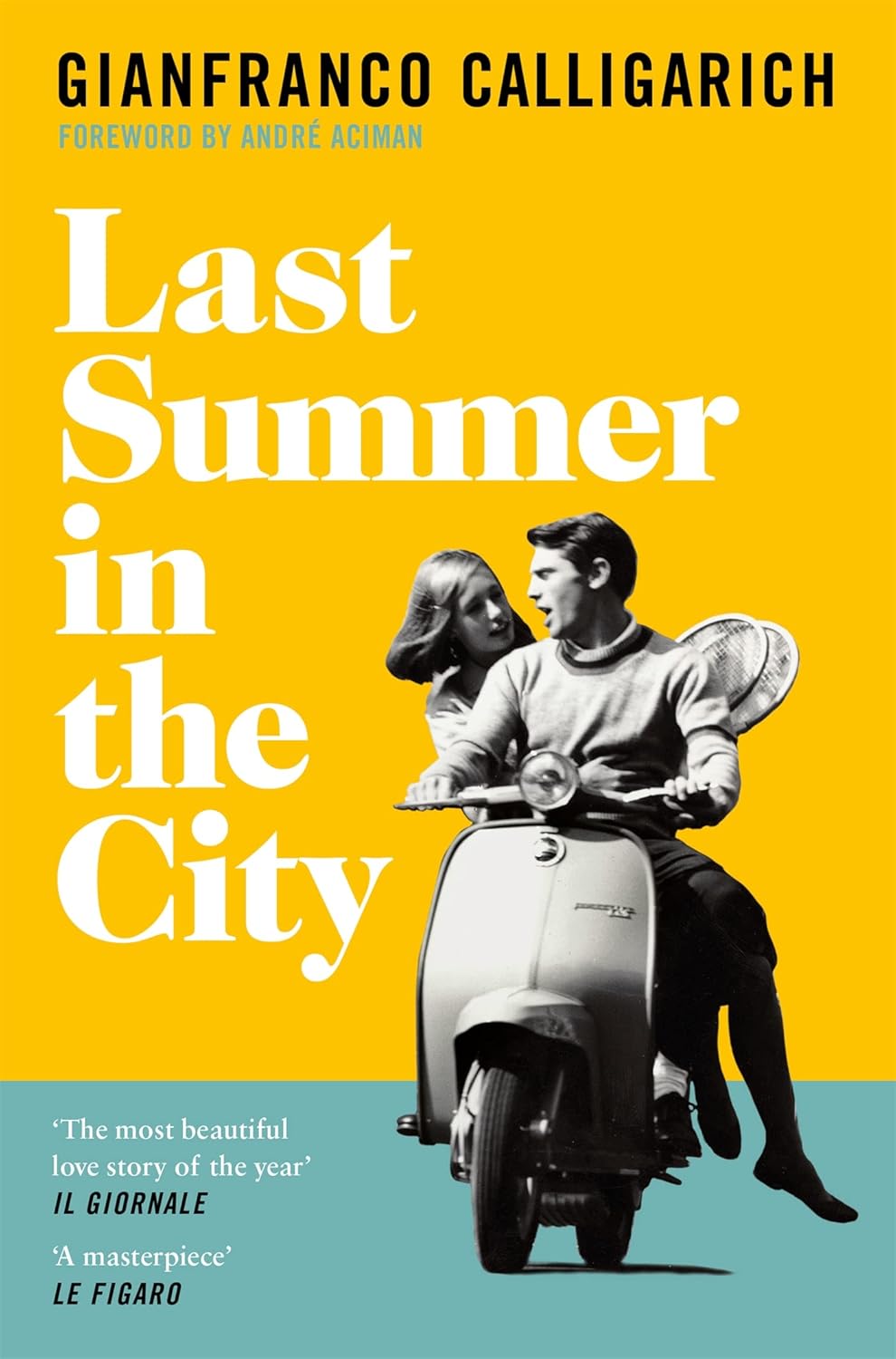 Book cover of 'Last Summer in the City' with a yellow background and a black and white photo of two people on a scooter. Bookish Wonderland serves readers across Bangladesh with quality English books, making it simple to purchase online through fast delivery options in Dhaka and reader-friendly cream paper.