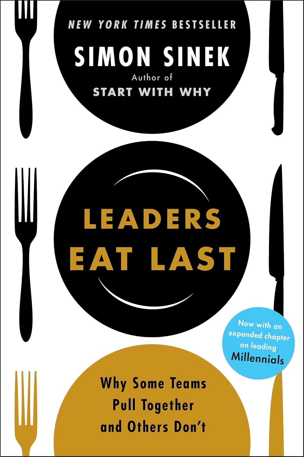 Book cover of 'Leaders Eat Last' by Simon Sinek with black and gold design. Bookish Wonderland serves readers across Bangladesh with English books, making it simple to discover online through Cash on Delivery across Bangladesh and premium eye-soothing cream paper.