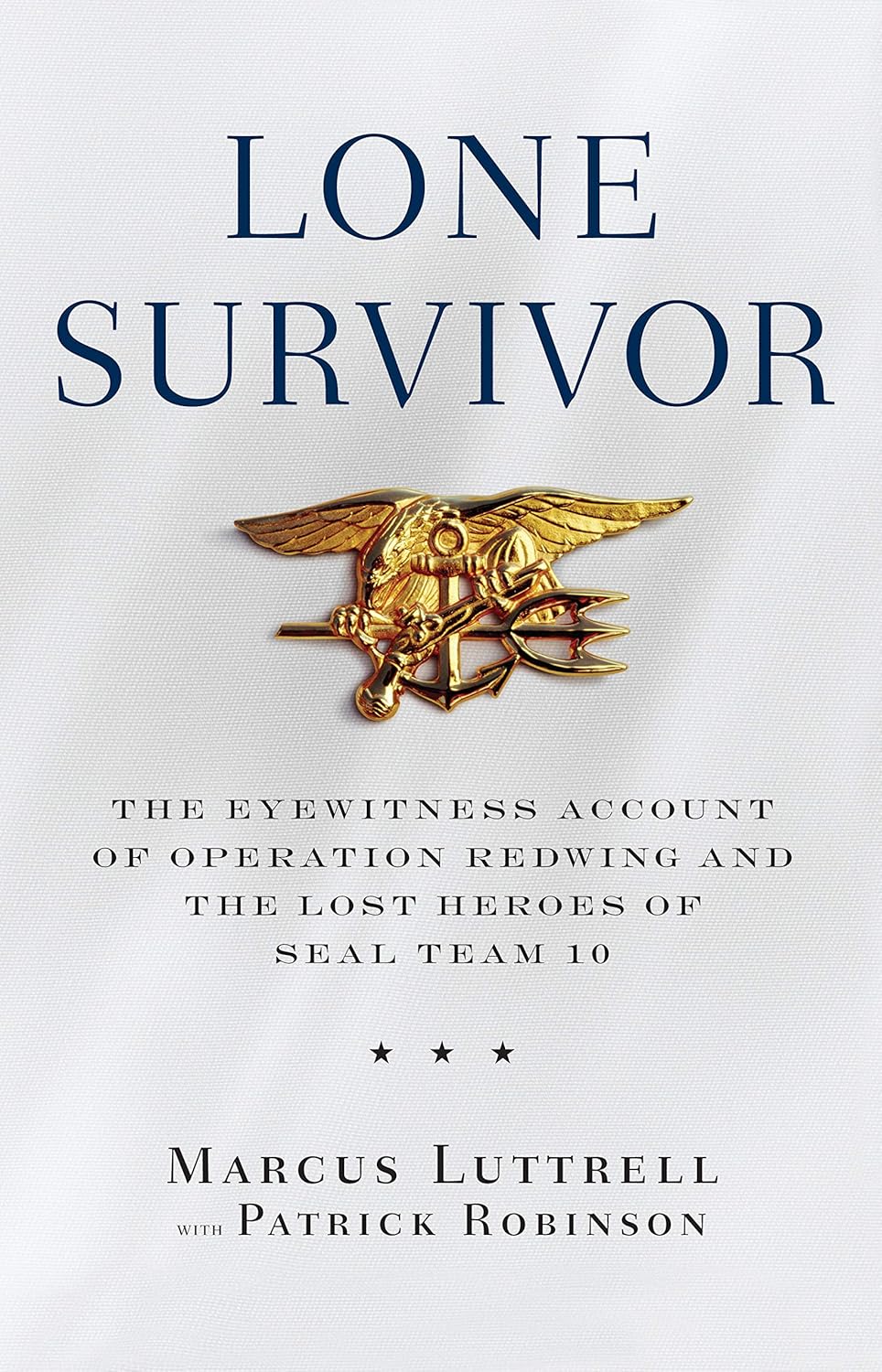 Book cover of 'Lone Survivor' with a gold emblem on a white background. Book buyers across Bangladesh can purchase books for study and leisure from Bookish Wonderland, combining Cash on Delivery across Bangladesh with clear print with strong binding.