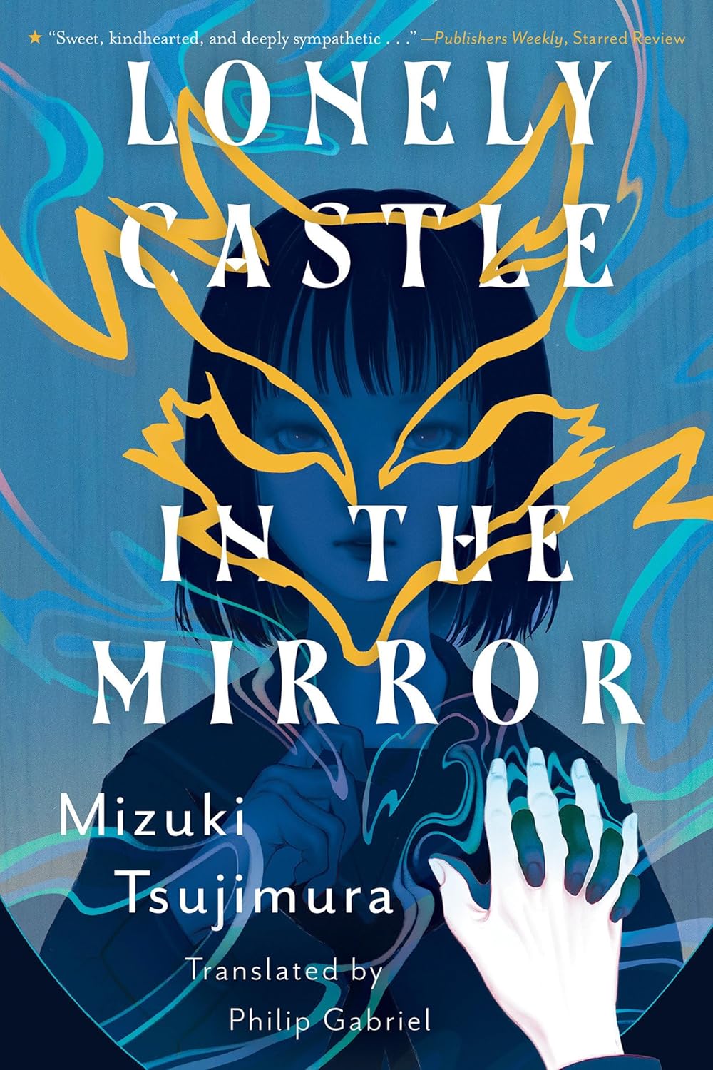 Book cover of 'Lonely Castle in the Mirror' with a stylized illustration of a person and hand. Readers across Bangladesh can order premium-quality books from Bookish Wonderland with nationwide delivery, while enjoying crystal-clear print.