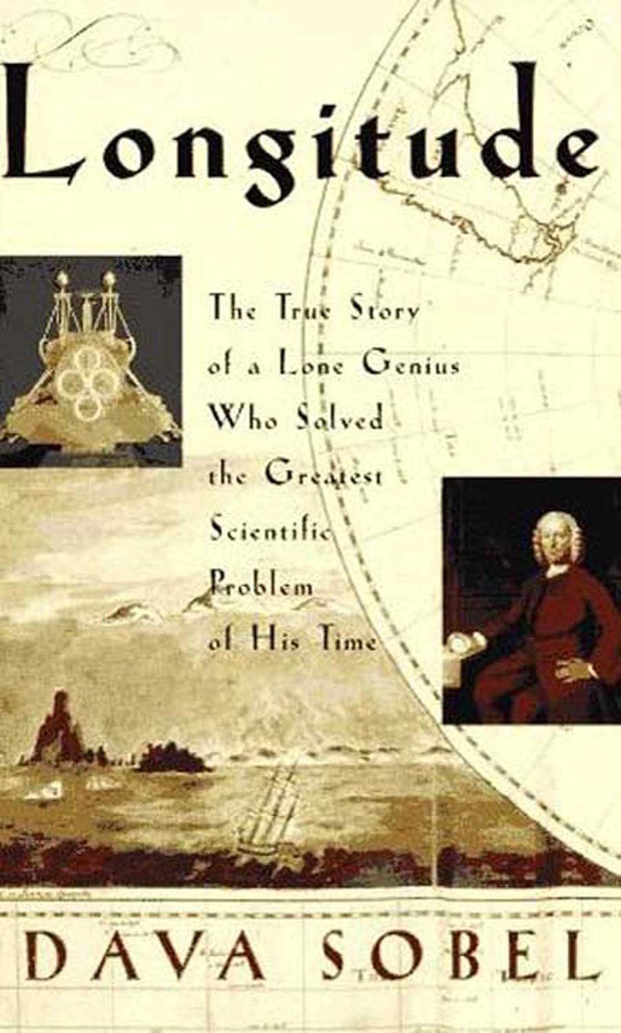 Book cover of 'Longitude' by Dava Sobel with images of a ship, a map, and a man. Readers across Bangladesh can order durable printed books from Bookish Wonderland with online ordering with home delivery, while enjoying high-quality stitched and glue binding.